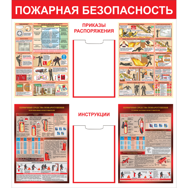 Стенд "Пожарная безопасность (Пластик 1000 х 900)"