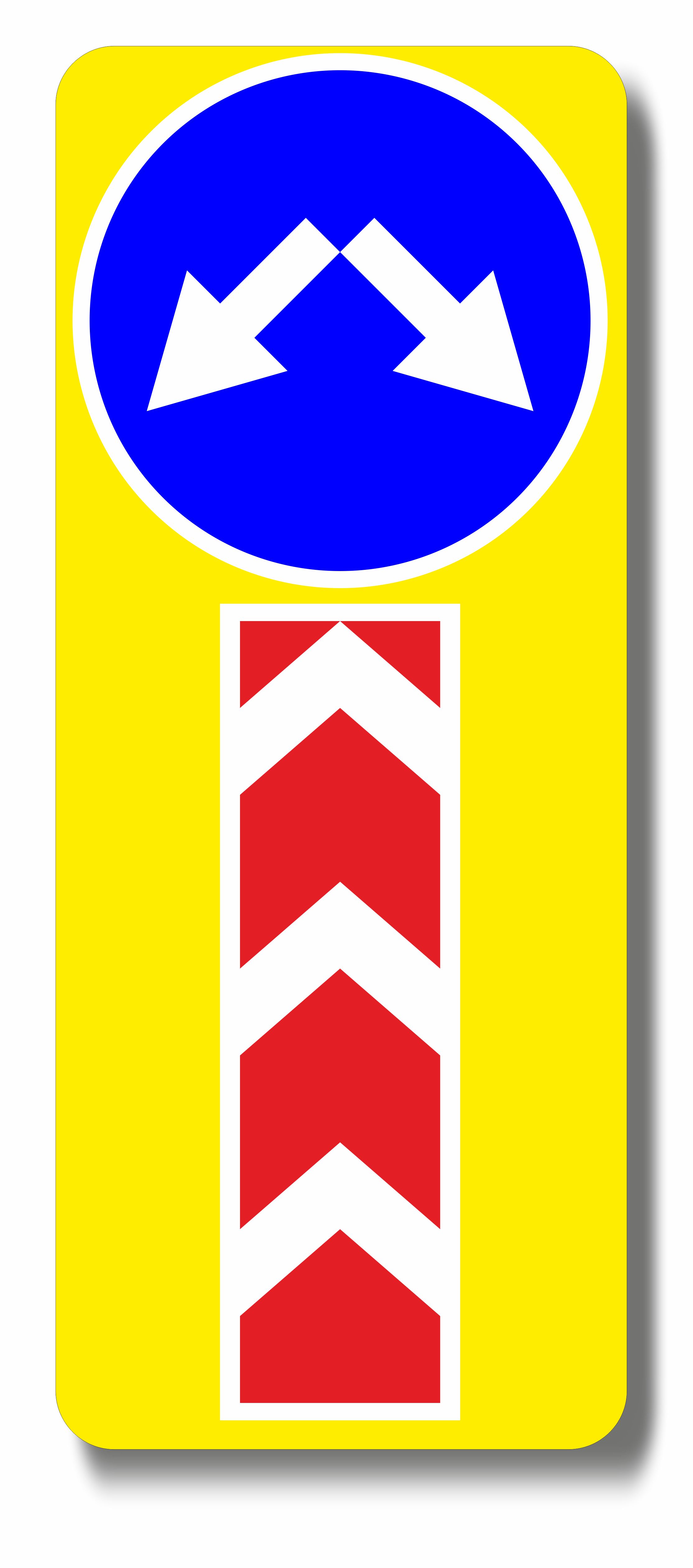 Знак комбинированный Объезд препятствия 900х2700